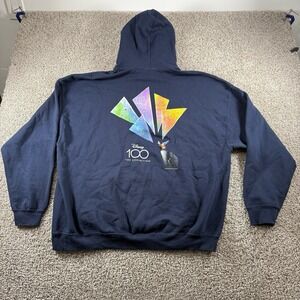 Disney 100 The‎ Exhibition Sweater Mens XXL Navy Pullover Sorcerer Mickey Hoodie